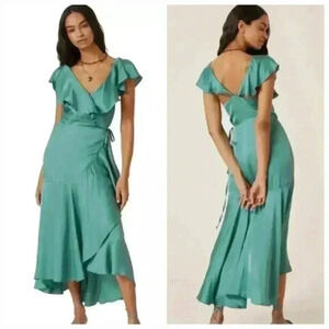 Anthropologie Teal Wrap Dress